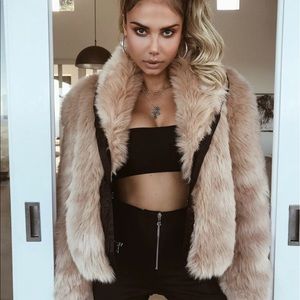 Tiger mist I.AM.GIA nude faux fur jacket